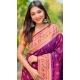 Paithani Silk Woven Work Party Wear Designer Saree In Purple - 147271463