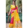 Yellow Dola Silk Bandhej Printed Traditional Wear Plus Size Saree - 147361520