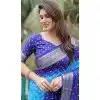 Blue Dola Silk Bandhej Printed Traditional Wear Plus Size Saree - 147361521