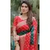 Red Dola Silk Bandhej Printed Traditional Wear Plus Size Saree - 147361523