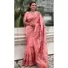 Plus Size Pashmina Silk Meenakari Work Party Wear Saree In Peach - 147371527