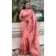 Pashmina Silk Meenakari Work Party Wear Saree In Peach - 147371527