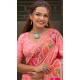 Pashmina Silk Meenakari Work Party Wear Saree In Peach - 147371527