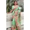Plus Size Pashmina Silk Meenakari Work Party Wear Saree In Sea Green - 147371528