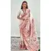 Plus Size Pashmina Silk Meenakari Work Party Wear Saree In White - 147371530