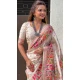 Pashmina Silk Meenakari Work Party Wear Saree In White - 147371530