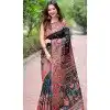 Plus Size Pashmina Silk Meenakari Work Party Wear Saree In Black - 147371531