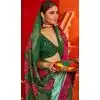 Sky Blue Tussar Silk Swarovski Work Party Wear Designer Plus Size Saree - 147441592