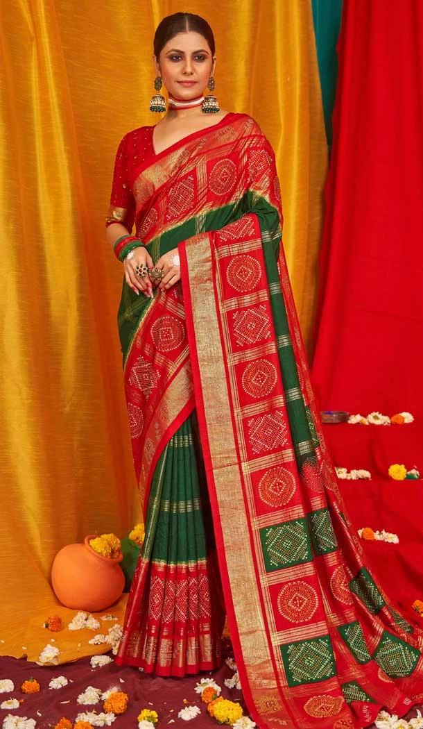 Lunar Green Tussar Silk Swarovski Work Party Wear Designer Saree - 147441594