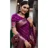 Plus Size Paithani Silk Bandhej Work Traditional Wear Saree In Purple - 147531645