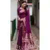Plus Size Paithani Silk Bandhej Work Traditional Wear Saree In Purple - 147531645