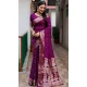 Paithani Silk Bandhej Work Traditional Wear Saree In Purple - 147531645