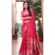 Paithani Silk Bandhej Work Traditional Wear Saree In Burgundy - 147531646