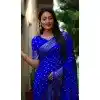 Plus Size Paithani Silk Bandhej Work Traditional Wear Saree In Royal Blue - 147531649