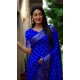 Paithani Silk Bandhej Work Traditional Wear Saree In Royal Blue - 147531649
