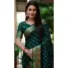 Plus Size Paithani Silk Bandhej Work Traditional Wear Saree In Green - 147531650