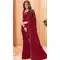 Maroon Faux Georgette Sequence Embroidered Party Wear Saree - 147641700