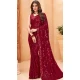 Maroon Faux Georgette Sequence Embroidered Party Wear Saree - 147641700 Maroon Faux Georgette Sequence Embroidered Party Wear Saree - 147641700