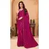 Pink Faux Georgette Sequence Embroidered Party Wear Plus Size Saree - 147641701