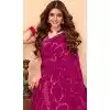 Pink Faux Georgette Sequence Embroidered Party Wear Plus Size Saree - 147641701
