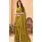 Green Faux Georgette Sequence Embroidered Party Wear Saree - 147641702