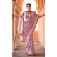 Viscose Silk Printed Foil Wedding Wear Designer Saree In Purple - 147681725