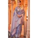 Viscose Silk Printed Foil Wedding Wear Designer Saree In Blue - 147681726