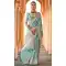 Viscose Silk Printed Foil Wedding Wear Designer Saree In Sea Green - 147681727