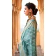 Viscose Silk Printed Foil Wedding Wear Designer Saree In Sea Green - 147681727