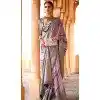 Plus Size Viscose Silk Printed Foil Wedding Wear Designer Saree In Pink - 147681728