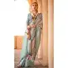 Purple Plus Size Viscose Silk Printed Foil Wedding Wear Designer Saree - 147681729