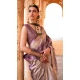 Viscose Silk Printed Foil Wedding Wear Designer Saree In Grey - 147681731