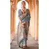 Plus Size Viscose Silk Printed Foil Wedding Wear Designer Saree In Green - 147681733