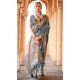 Viscose Silk Printed Foil Wedding Wear Designer Saree In Green - 147681733