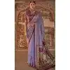 Purple Viscose Silk Printed Plus Size Designer Wear Saree - 147691734