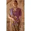 Purple Viscose Silk Printed Plus Size Designer Wear Saree - 147691734