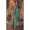 Sea Green Viscose Silk Printed Plus Size Designer Wear Saree - 147691737