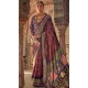 Wine Viscose Silk Printed Designer Wear Saree - 147691738