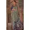 Grey Viscose Silk Printed Plus Size Designer Wear Saree - 147691739
