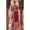 Red Viscose Silk Printed Plus Size Designer Wear Saree - 147691740