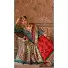 Viscose Silk Printed Plus Size Designer Wear Saree In Red - 147691742