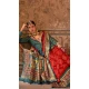 Viscose Silk Printed Designer Wear Saree In Red - 147691742