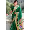 Green Paithani Silk Meenakari Work Party Wear Plus Size Saree - 147821814