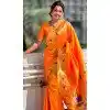 Orange Paithani Silk Meenakari Work Party Wear Plus Size Saree - 147821815