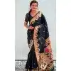 Black Paithani Silk Meenakari Work Party Wear Plus Size Saree - 147821816