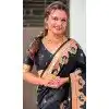 Black Paithani Silk Meenakari Work Party Wear Plus Size Saree - 147821816