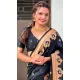 Black Paithani Silk Meenakari Work Party Wear Saree - 147821816