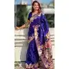 Blue Paithani Silk Meenakari Work Party Wear Plus Size Saree - 147821817