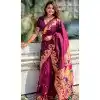 Magenta Paithani Silk Meenakari Work Party Wear Plus Size Saree - 147821818