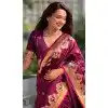 Magenta Paithani Silk Meenakari Work Party Wear Plus Size Saree - 147821818